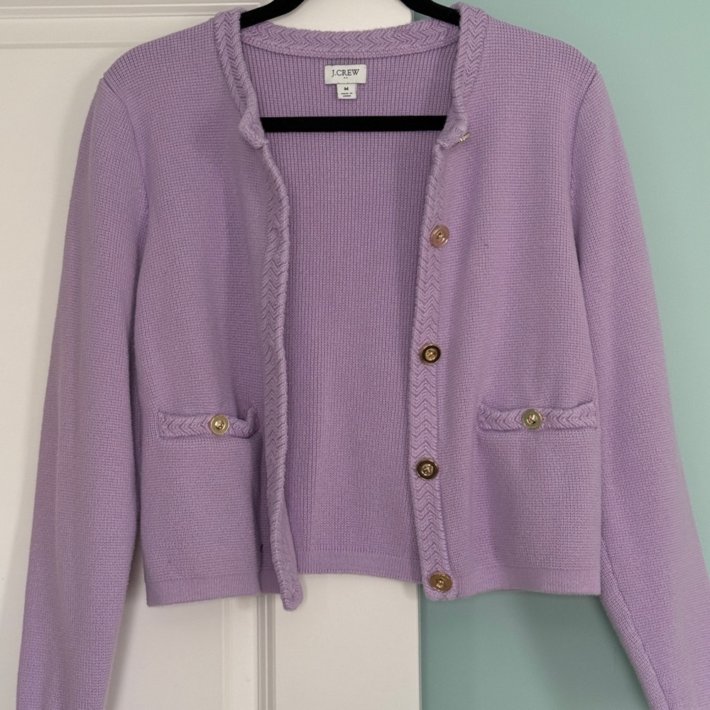 J. Crew Lavender Cardigan Sweater